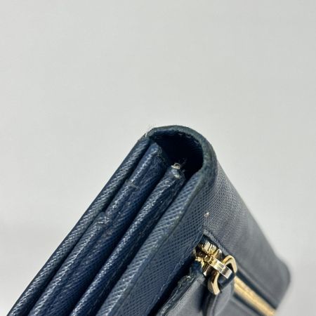PRADA プラダ 長財布 使用感・角スレ有 箱付 ブルー