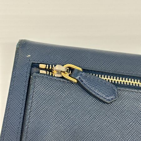 PRADA プラダ 長財布 使用感・角スレ有 箱付 ブルー
