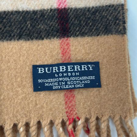 BURBERRY LONDON バーバリーロンドン マフラー チェック カシミア ウール  ベージュ