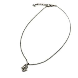 Christian Dior クリスチャンディオール ロゴネックレス 箱付 Bランク