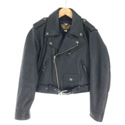 $$ HARLEY-DAVIDSON ハーレーダビッドソン メンズ レザージャケット SIZE XS 40180 ブラック Bランク