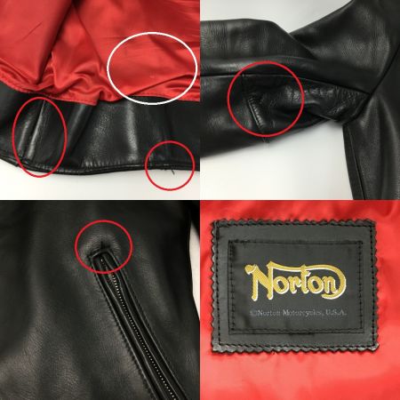  NORTON ノートン レザージャケット 牛革 サイズ不明 メンズ ブラック