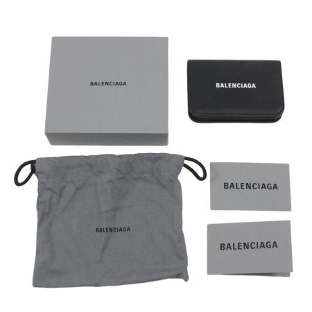 【中古】 BALENCIAGA バレンシアガ カードケース ブラック Bランク