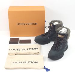 $$ LOUIS VUITTON ルイヴィトン ショートブーツ サイズ7(26cm) FD0156 オリーブ Bランク