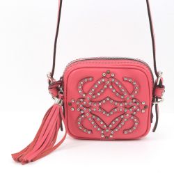 $$ LOEWE ロエベ ミニショルダーバッグ ピンク Bランク