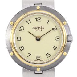 $$ HERMES エルメス クリッパー クォーツ 腕時計 コマ付 Bランク