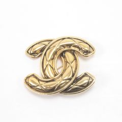 CHANEL シャネル ブローチ ココマーク マトラッセ ゴールド ヴィンテージ Bランク