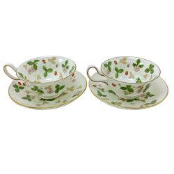 $$ Wedgwood ウェッジウッド カップ＆ソーサー WILD STRAWBERRY ワイルドストロベリー 2Pセット Bランク