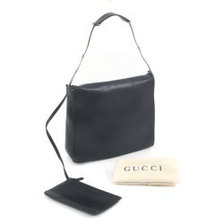 $$ GUCCI グッチ ワンショルダーバッグ ポーチ付 001.3180.2026 ブラック Bランク
