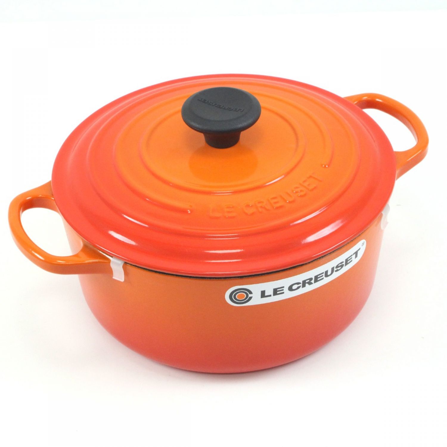 Le Creuset ココット・ロンド 24cm ブラックツマミ オレンジ