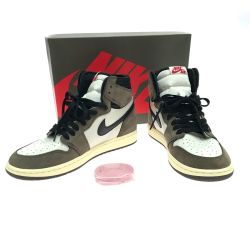 $$ NIKE ナイキ AIR JORDAN1 TRAVIS SCOTT 箱ヤブレ有 SIZE 27.5cm CD4487-100 ダークブラウン Aランク