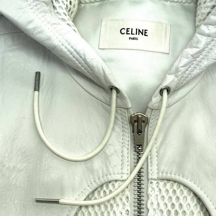 CELINE セリーヌ メンズ ブルゾン SIZE 46 羊革 メッシュインサート付きシースルーレザージャケット 2EB30577H  ホワイト｜中古｜なんでもリサイクルビッグバン