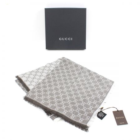 中古】 GUCCI グッチ ショール 大判 ストール 140×140cm グレー 281942