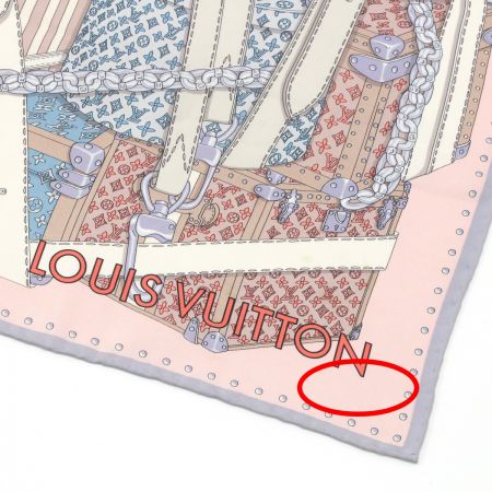  LOUIS VUITTON ルイヴィトン モノグラケース柄 シルク  ライトピンク