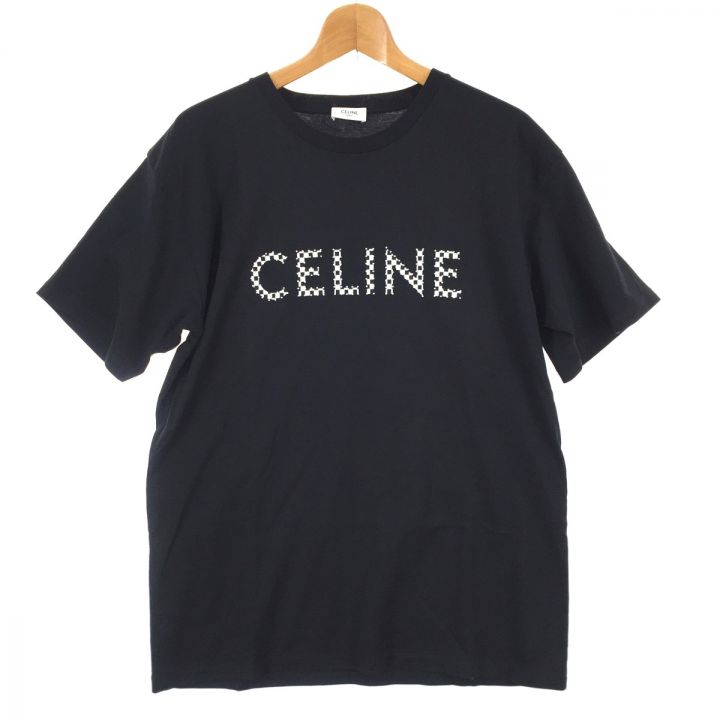 CELINE セリーヌ チェッカースタッズロゴ メンズ半袖Tシャツ SIZE M 2X800501F ブラック｜中古｜なんでもリサイクルビッグバン