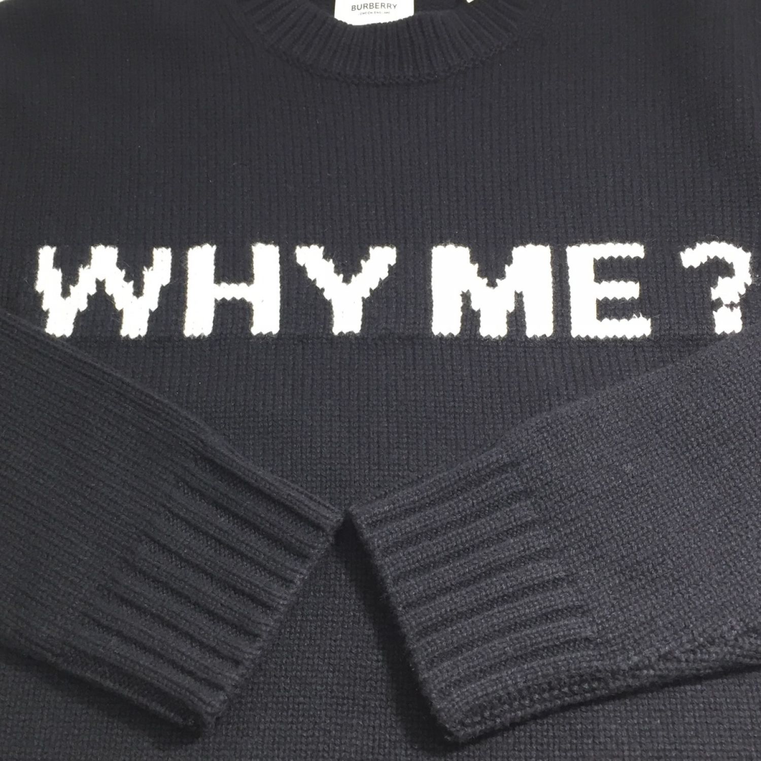 中古】 BURBERRY バーバリー ニット セーター WHY ME？ メンズ SIZE XS