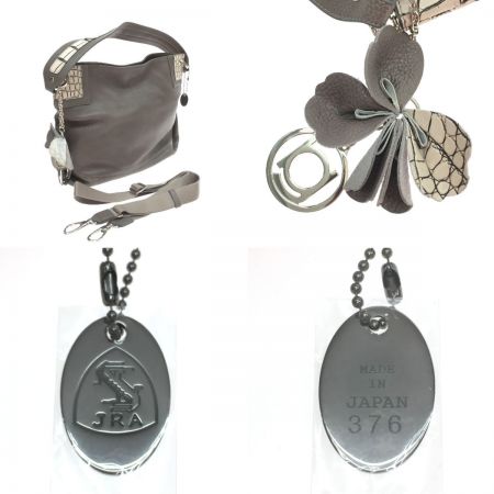  BEAUGRAND ショルダーバッグ レザー JRAタグ付 グレー