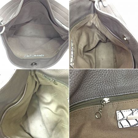  BEAUGRAND ショルダーバッグ レザー JRAタグ付 グレー