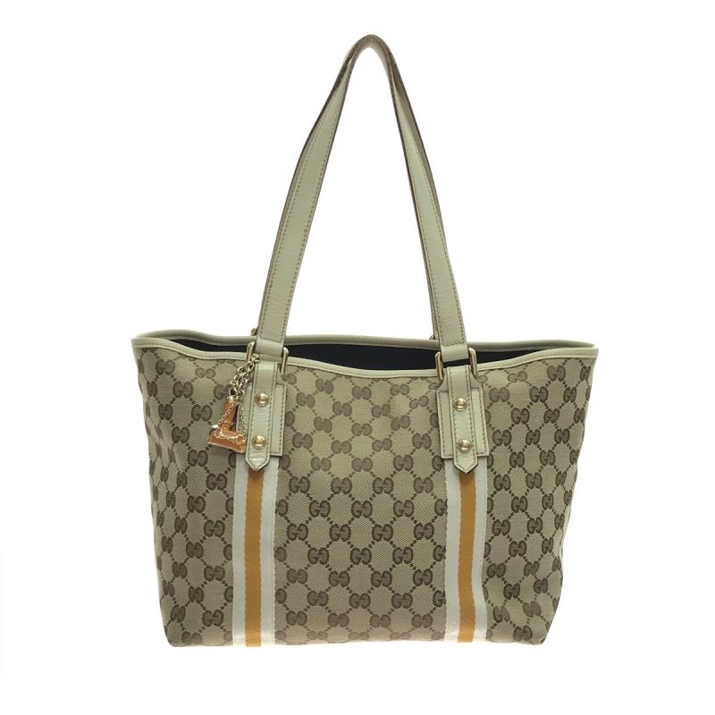 中古】 GUCCI グッチ ハンドバッグ GGキャンバス 137396 アイボリー