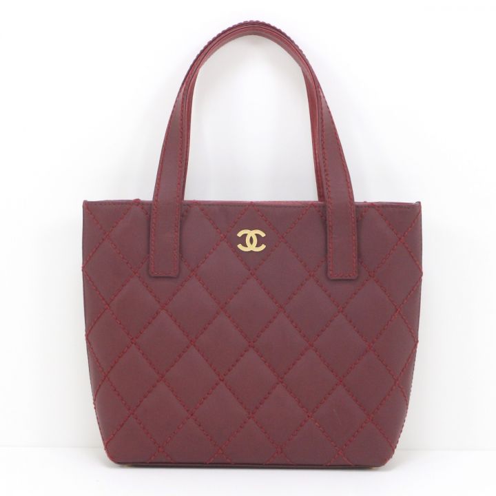 中古】 CHANEL シャネル ワイルドステッチ トートバッグ レッド｜総合 ...