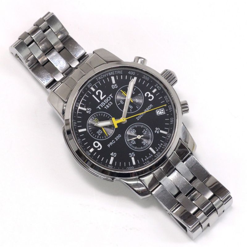 中古】 TISSOT ティソ クロノグラフ メンズ腕時計 PRC200 TKM-JA