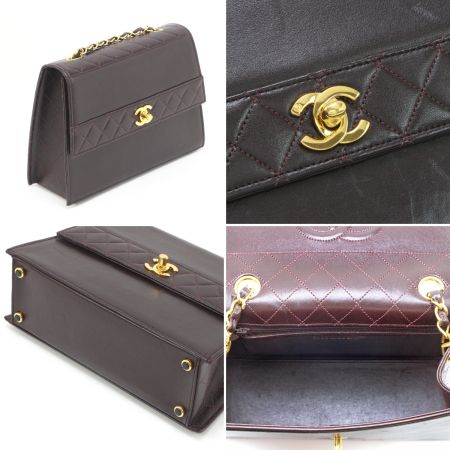  CHANEL シャネル マトラッセ  ショルダーバッグ  レザー  ダークブラウン
