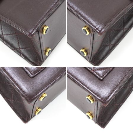  CHANEL シャネル マトラッセ  ショルダーバッグ  レザー  ダークブラウン