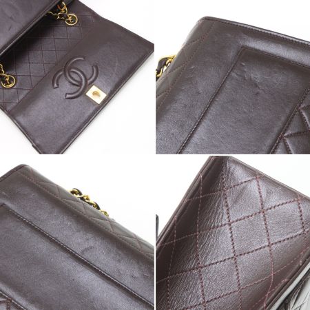  CHANEL シャネル マトラッセ  ショルダーバッグ  レザー  ダークブラウン