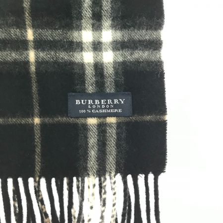  BURBERRY LONDON バーバリーロンドン マフラー チェック柄 カシミヤ100% ブラック