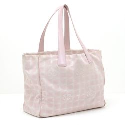$$ CHANEL シャネル ニュートラベルライン トートバッグ ピンク Cランク