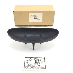 $$  高岡美術鋳物 謹言作 鉄製 花器 三つ脚 水盤 鋳鉄  鋳造 Bランク