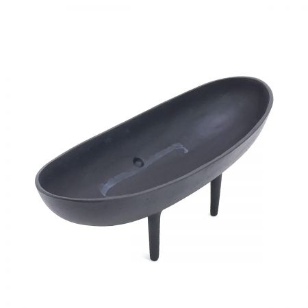   高岡美術鋳物 謹言作 鉄製 花器 三つ脚 水盤 鋳鉄  鋳造