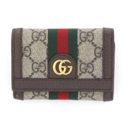 $$ GUCCI グッチ GG オフディア 三つ折りウォレット  財布 644334 ブラウン Bランク
