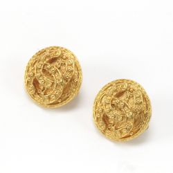 $$ CHANEL シャネル  ラウンドココマーク  ゴールド Bランク