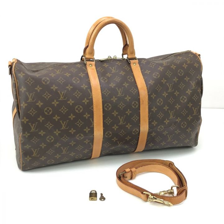 LOUIS VUITTON ルイヴィトン ボストンバッグ キーポル・バンドリエール 55 パドロック＆キー・ストラップ付  M41414｜中古｜なんでもリサイクルビッグバン