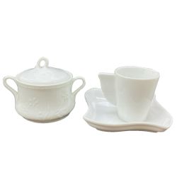 $$ RICHARD GINORI リチャード・ジノリ カップ&ソーサー デダロホワイトデミタス シュガーポット アイリス Aランク