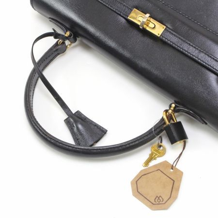  MORABITO レディース ハンドバッグ レザー パドロック＆キー付 ブラック