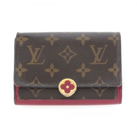  LOUIS VUITTON ルイヴィトン モノグラム ポルトフォイユ フロール コンパクト フューシャ 2つ折り財布 M64588