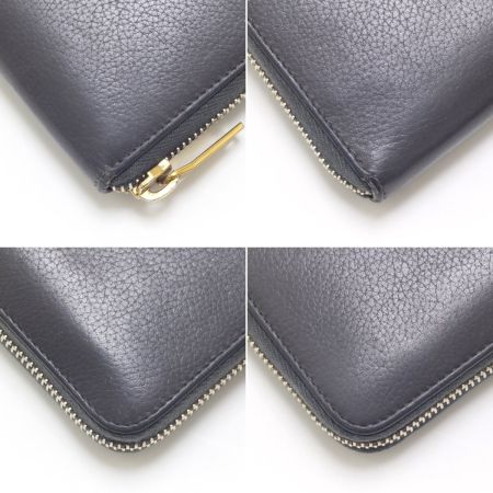  Yves Saint Laurent イブサンローラン ラウンドジップ長財布 グレー