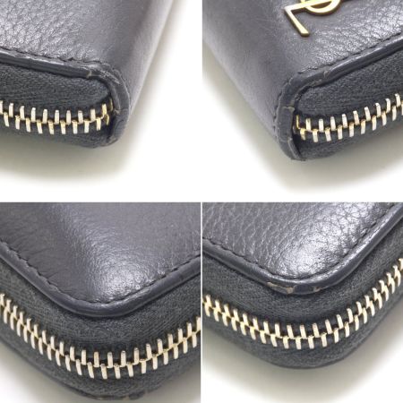  Yves Saint Laurent イブサンローラン ラウンドジップ長財布 グレー
