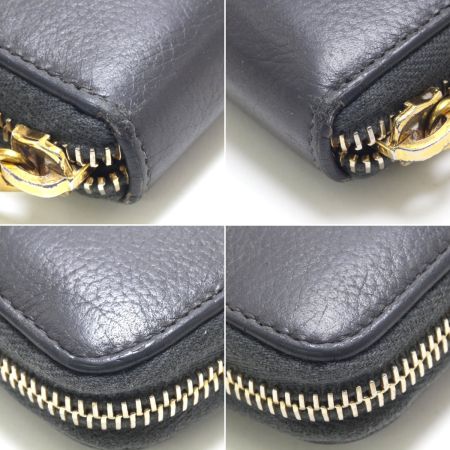  Yves Saint Laurent イブサンローラン ラウンドジップ長財布 グレー