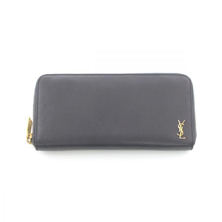 Yves Saint Laurent イブサンローラン ラウンドジップ長財布 グレー｜中古｜なんでもリサイクルビッグバン