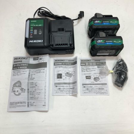 HiKOKI ハイコーキ コードレス丸のこ C3606DB 2XPSZ グリーン 充電器・充電池2個・ケース付