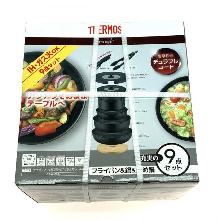  THERMOS サーモス フライパン＆鍋 9点セット ブラック