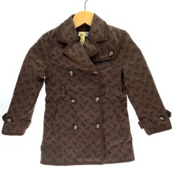 $$ CELINE セリーヌ キッズ コート 110cm ブラウン Bランク