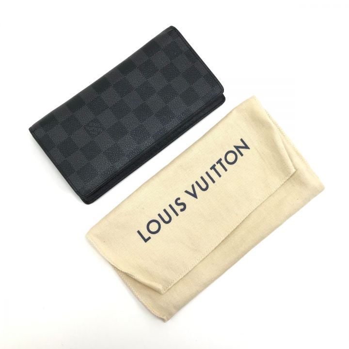 LOUIS VUITTON ルイヴィトン 長財布 ダミエ・グラフィット ポルトフォイユ ブラザ N62665 ブラック ｜中古｜なんでもリサイクルビッグバン