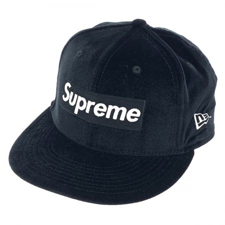  Supreme シュプリーム メンズ 帽子 キャップ Velour Box Logo NEWERA 22AW SIZE 7 5/8 60.6cm ブラック×グリーン