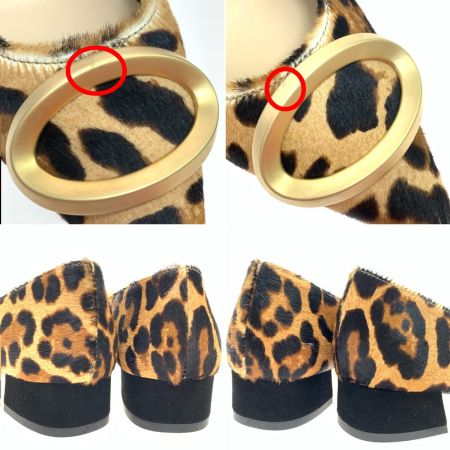  FABIO RUSCONI レディース パンプス 37 1/2 レオパード柄 ベージュ