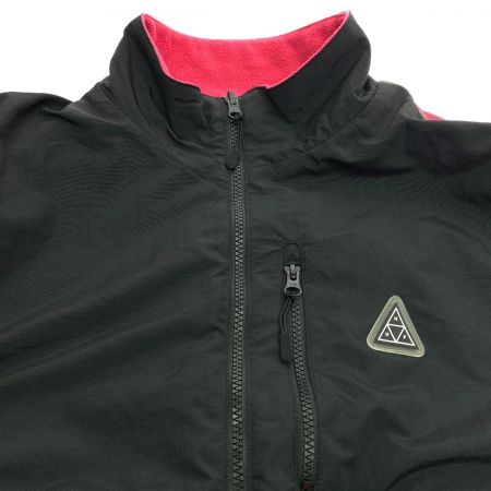  HUF メンズ フリースジャケット  SIZE L CRISIS REVERSIBLE JACKET ブラック×ピンク