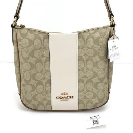  COACH コーチ ショルダーバッグ  CR124 ベージュ×ホワイト